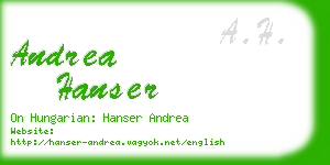 andrea hanser business card
